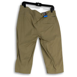 NWT Womens Green Slash Pockets Drawstring Active Fit Capri Pants Size 12 alternative image