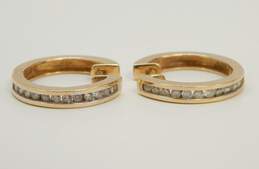 14K Yellow Gold 0.60 CTTW Diamond Hinged Hoop Earrings 5.8g