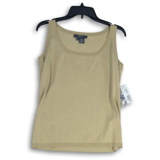 NWT Per Se Womens Beige Scoop Neck Sleeveless Pullover Tank Top Size Large image number 1
