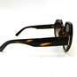 Judith Leiber 'Fushia' Lense Havana Brown Frame Oversized Sunglasses, Box & Dust Bag NWT with COA image number 7