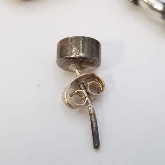 Sterling Silver Multi Gemstone Earring 3Pcs Bundle Damage 12.3g image number 3