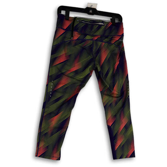 Womens Multicolor Abstract Skinny Leg Pull-On Cropped Leggings Size Medium image number 2
