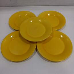 Bundle of 5 Pier 1 Imports Ceramic Yellow Dinnerware Plates