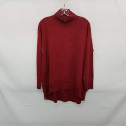 Eileen Fisher Red Extra Fine Merino Wool Mock Neck Top WM Size XXS