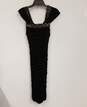 NWT Womens Black Beaded Off The Shoulder Ruched Sheath Dress Size 2 image number 2