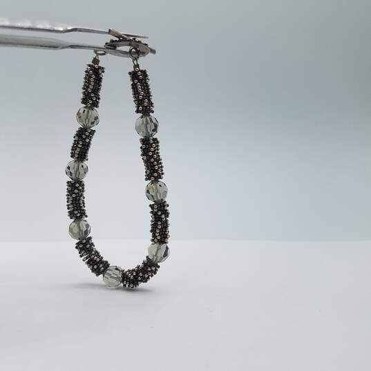 Sterling Silver Faceted Crystal Bead Toggle 7 3/4 Inch Bracelet 25.6g image number 3