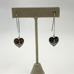 Designer Juicy Couture Silver-Tone Fish Hook Heart Shape Dangle Earrings alternative image