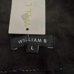 William B Women Black Suede Mid Skirt L NWT