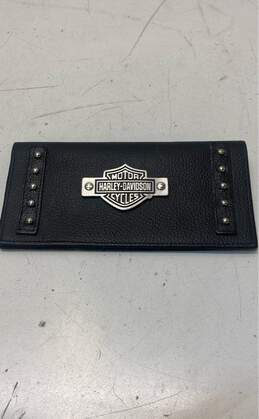 Harley & Davidson Black Leather Checkbook Cover - Size One Size