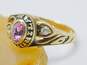 10K Yellow Gold Sapphire & CZ Class Ring 3.6g image number 2