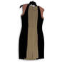 Womens Multicolor Sleeveless Round Neck Back Zip Sheath Dress Size 2 image number 2