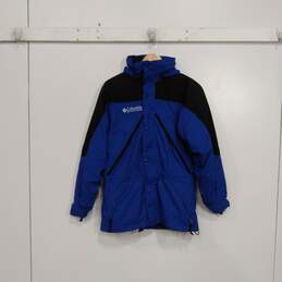 Vintage Mens Blue Black Long Sleeve Pockets Windbreaker Jacket Size XS