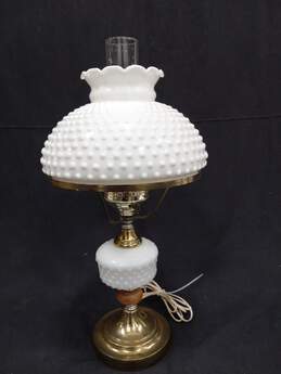 Vintage Milk Glass Hobnail Table Lamp