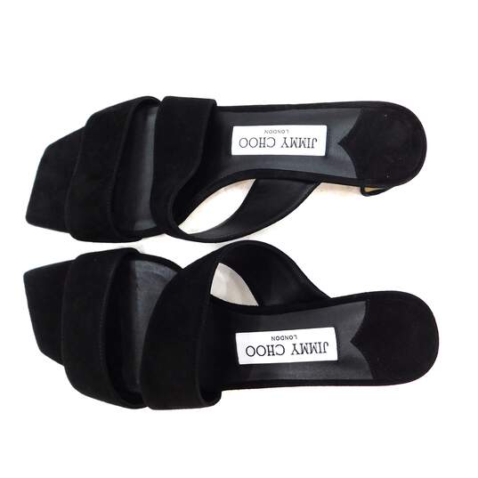 Jimmy Choo Rori Low Heel Suede Black Slide Women's Sandals Size 37.5 with Box , Pouch & COA image number 7