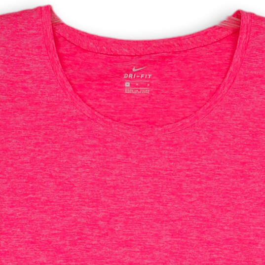 Womens Neon Pink Heather Short Sleeve Dri-fit Pullover T-Shirt Size Medium image number 2