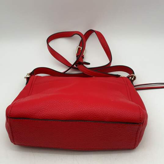 Kate Spade Womens Red Leather Adjustable Strap Zipper Crossbody Bag Purse image number 2