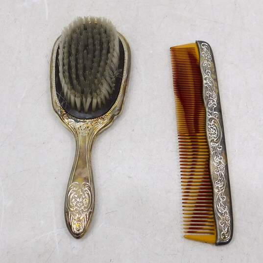 Vintage Silver Plate Vanity Sets Brush Comb Mirrors image number 6