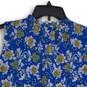 J. Crew Womens Blue Yellow Floral Tie Neck Sleeveless Pullover Blouse Top Size L image number 4