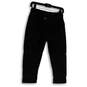 Womens Black Elastic Waist Flat Front Pull-On Skinny Leg Capri Pants Size M image number 2