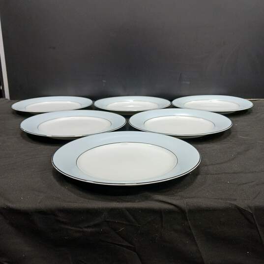 Set of 6 Noritake 5533 Bluedale Dinner Plates image number 1