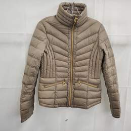 Michael Kors Women's Beige Packable Lightweight Puffer Jacket Size S