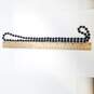 14K Gold Endless Onyx Beaded Necklace 48.4g image number 4