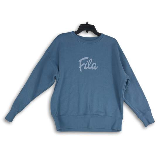 Fila Womens Blue Crew Neck Long Sleeve Pullover Sweatshirt Size Large image number 1