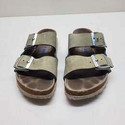 Birkenstock Sage Green Leather Sandals Size 38