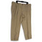 NWT Mens Beige Classic Fit Stretch Pleated Front Chino Pants Size 44X30 image number 1