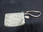 Women's Silver Tone Fabric Clutch Purse image number 2
