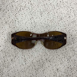 Authentic Womens Polished Brown Lens Dark Full Rim Wrap Sunglasses alternative image