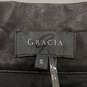 Gracia Women Black Faux Leather Skirt S NWT image number 4