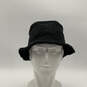 Womens Black Suede Shearling Wide Brim Fuzzy Bucket Hat Size M/L image number 1