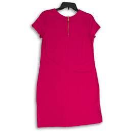 Tommy Bahama Womens Pink Cap Sleeve Round Neck Back Zip Sheath Dress Size Small alternative image