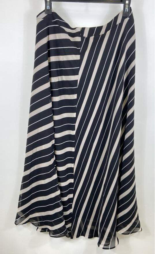 Ann Taylor Women Black Striped Maxi Flared Skirt Sz 10 image number 2