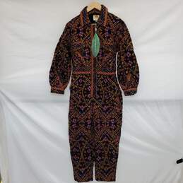 WOMEN'S FARM RIO EMBROIDERED LONG SLEEVE JUMPSUIT SIZE XXS NWT