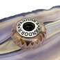 Designer Pandora 925 ALE Sterling Silver Zig Zag Pink Glass Beaded Charm image number 1