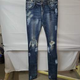 Embellish Distressed Cotton Blue Jeans 38X50 NWT