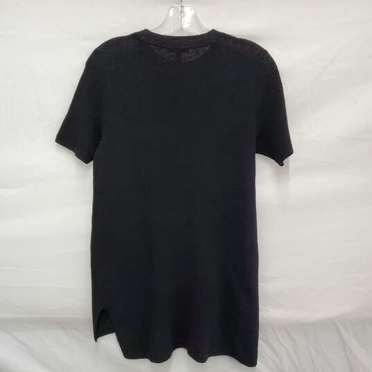 Eileen Fisher WM's Organic Linen Knit Black Blouse Size PS/PP image number 2