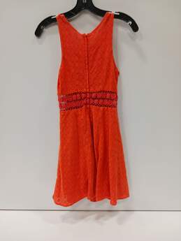 Free People Women's Coral Daisy Lace Fit & Flare Mini Dress Size 2 alternative image