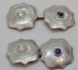 Vintage 14k White Gold Diamond Accent & Blue Spinel Cufflinks 4.6g image number 1