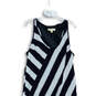 Womens Blue White Striped Sleeveless Racerback Scoop Neck Maxi Dress Sz XL image number 3
