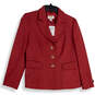 NWT Womens Red Notch Lapel Flap Pocket Long Sleeve Three Button Blazer Sz 8 image number 1
