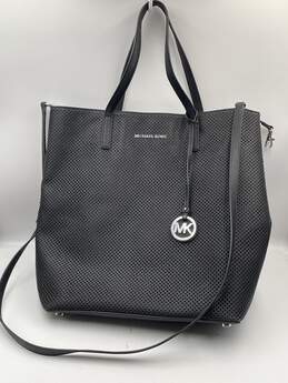 Womens Hayley Black Leather Pockets Detachable Strap Tote Bag W-0552057-I