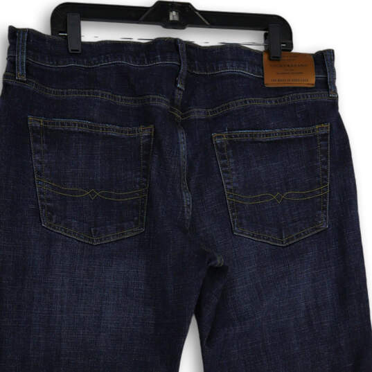 Mens Blue Denim Medium Wash 5-Pocket Design Straight Jeans Size 38X32 image number 4