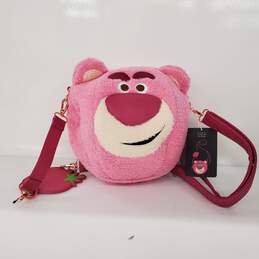Loungefly Disney's Toy Story Lotso Bear Strawberry Scented Fuzzy Crossbody Bag NWT