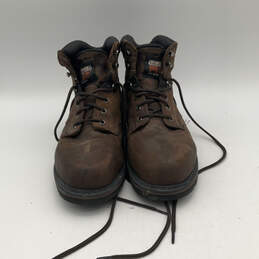 Mens Pit Boss 6 Brown Leather Round Toe Lace Up Work Boots Size 9