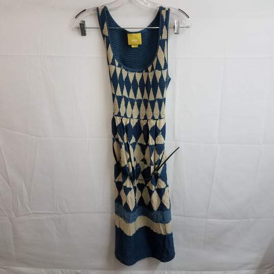 Maeve Anthropologie batik tie dye smocked fit and flare cotton dress 2 image number 1