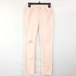 7 For All Mankind Women Pink Jeans Sz 25