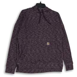 Carhartt Womens Purple Space Dye Long Sleeve Front Pocket Pullover Hoodie Size S